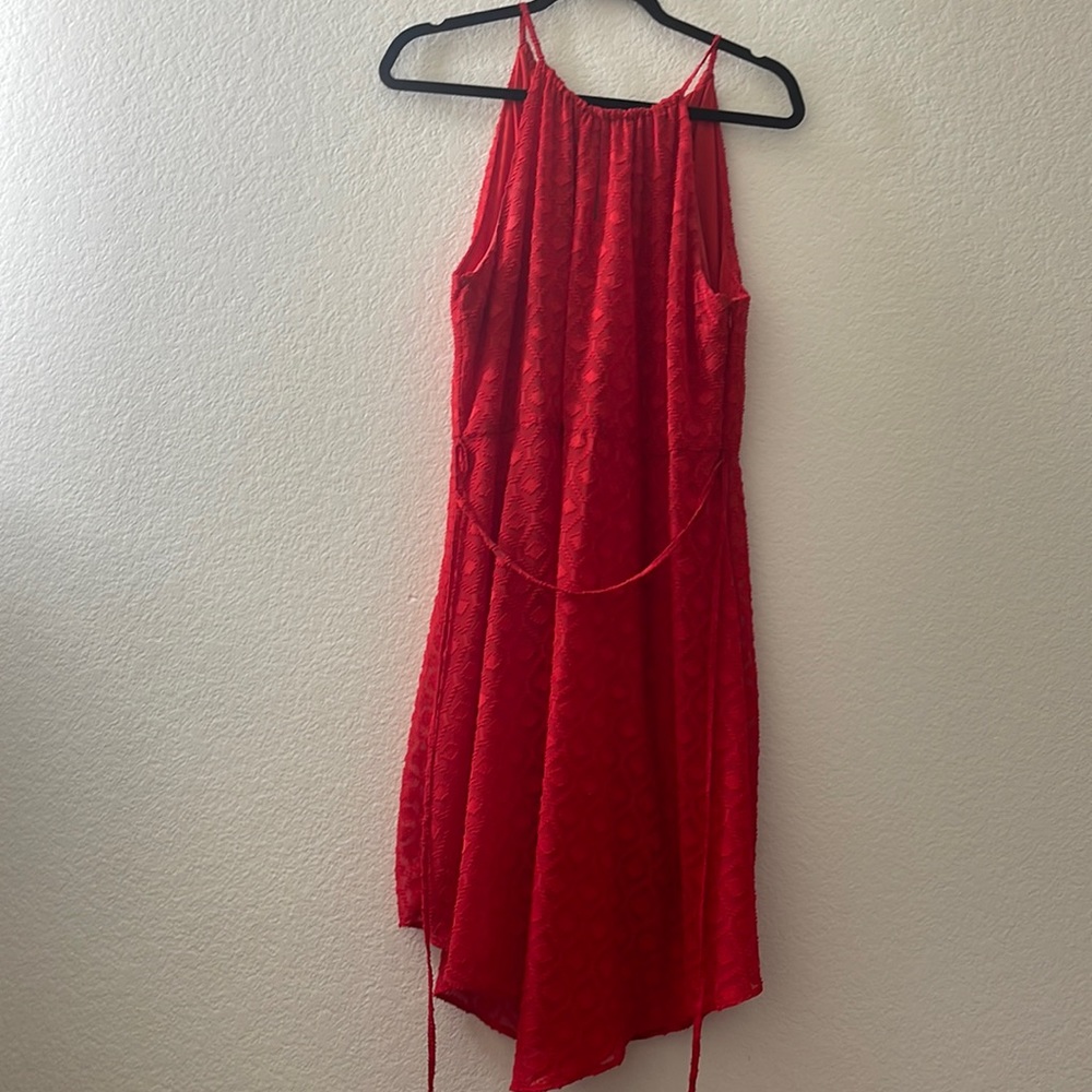Red midi dress